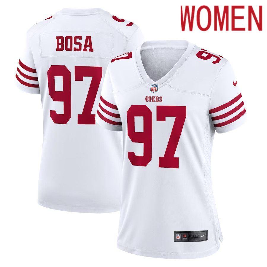 Women San Francisco 49ers 97 Nick Bosa Nike White Player Game NFL Jersey